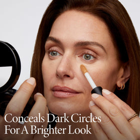 LAURA GELLER before and after eye comparison demonstrating concealed dark circles and smoother look