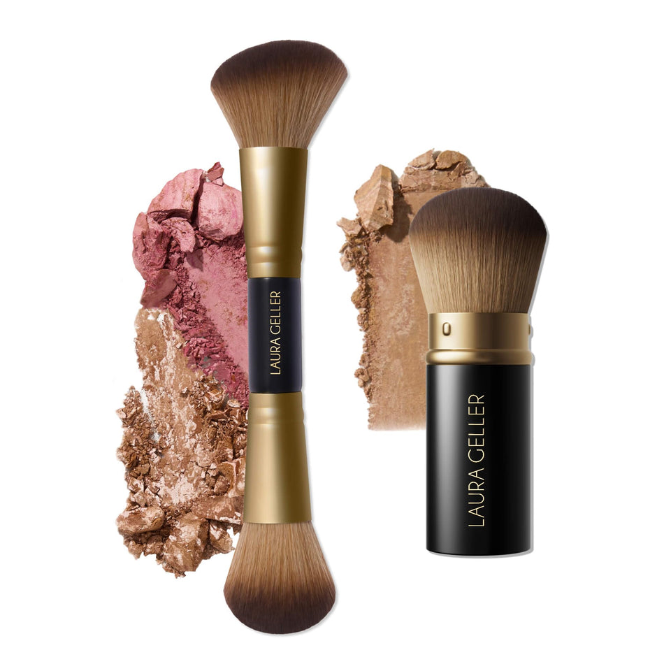 LAURA GELLER NEW YORK kabuki front view showing compact travel benefit