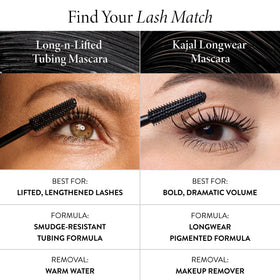 LAURA GELLER NEW YORK open tube showing intense black pigment on brush