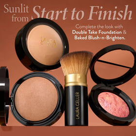LAURA GELLER bronzer in makeup bag by daylight illustrating everyday wearability