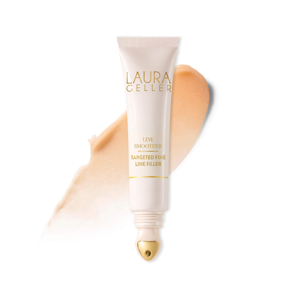 LAURA GELLER NEW YORK front packaging showing compact primer, smooth finish benefit
