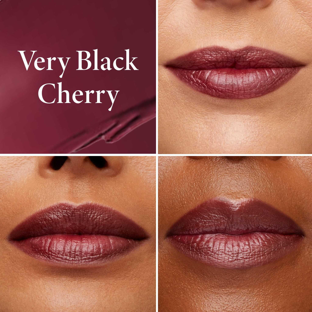 LAURA GELLER lip swatch on arm showing buildable berry color