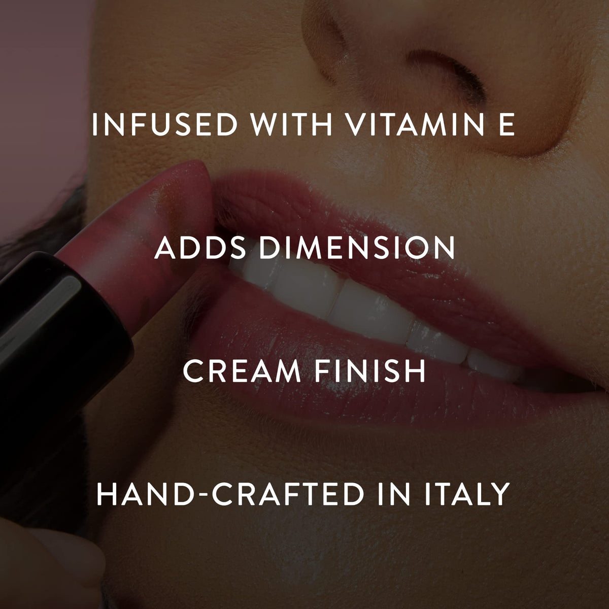 LAURA GELLER lipstick applied on model showing hydrating, natural smile