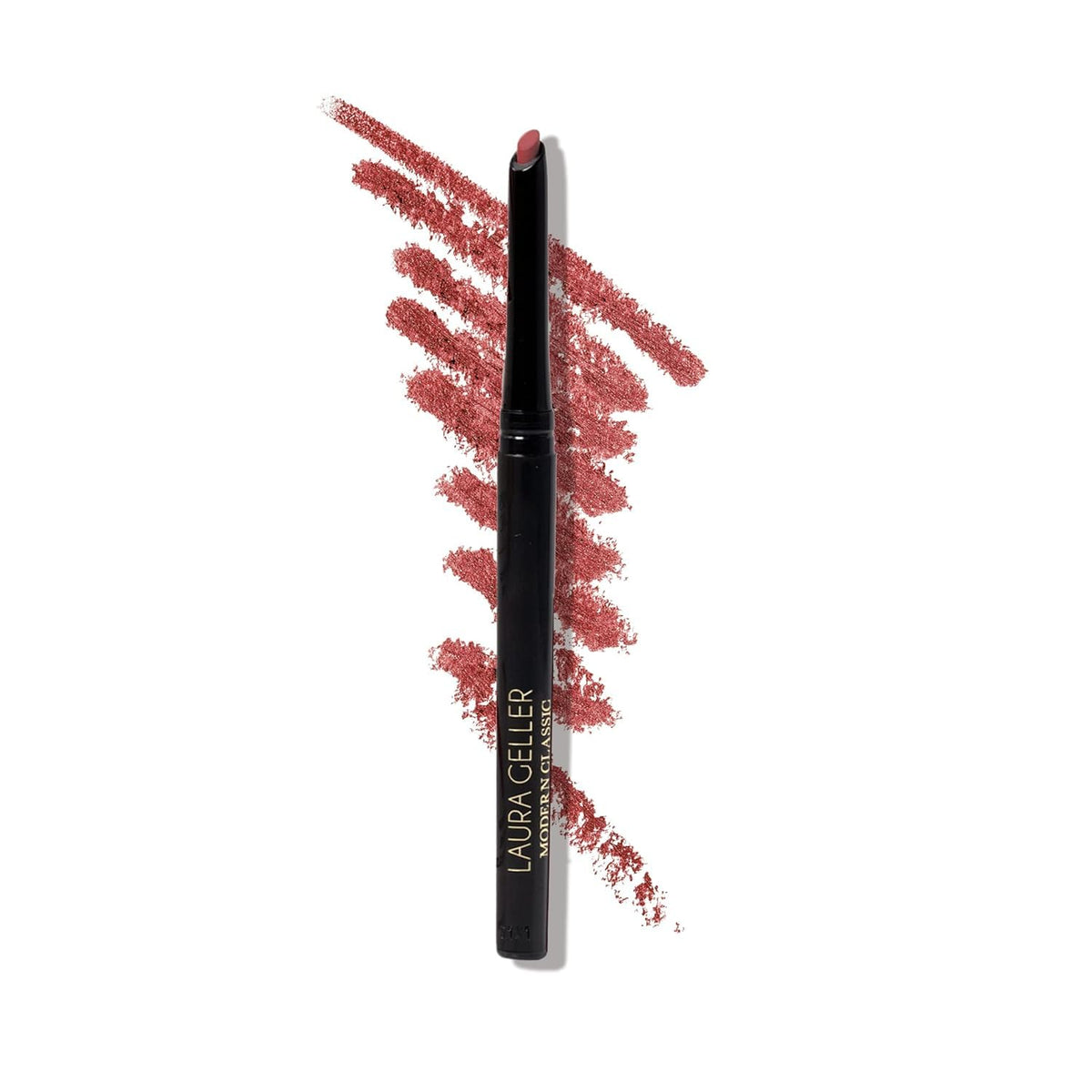 LAURA GELLER NEW YORK front view of Major Mauve lip liner shows elegant packaging and immediate clarity