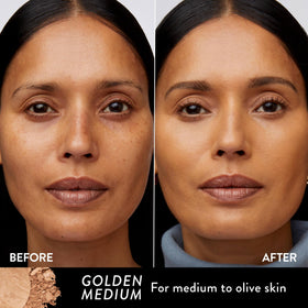 LAURA GELLER marbleized pigment pan close-up showing color-correcting blend