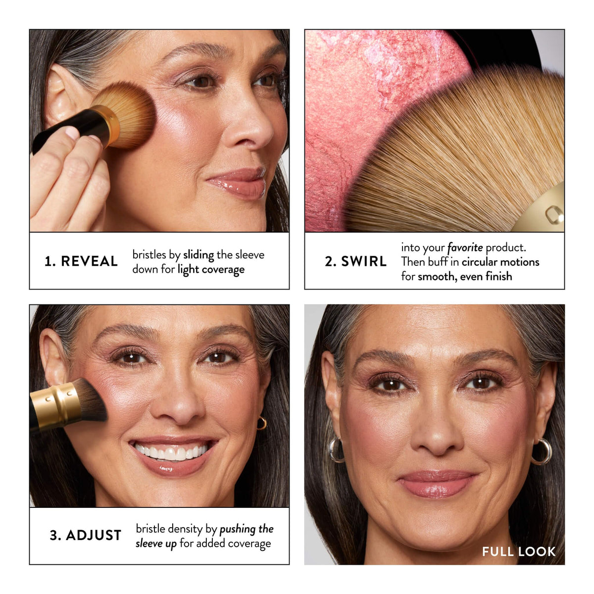 LAURA GELLER NEW YORK angled bristle close-up demonstrating dense, soft blend