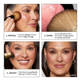 LAURA GELLER NEW YORK angled bristle close-up demonstrating dense, soft blend