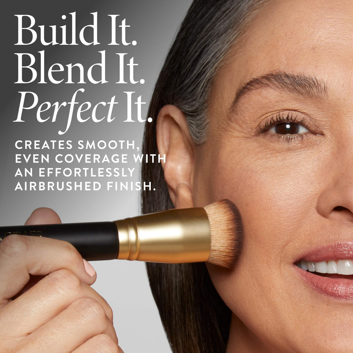 LAURA GELLER NEW YORK brush in hand for scale and precise application control