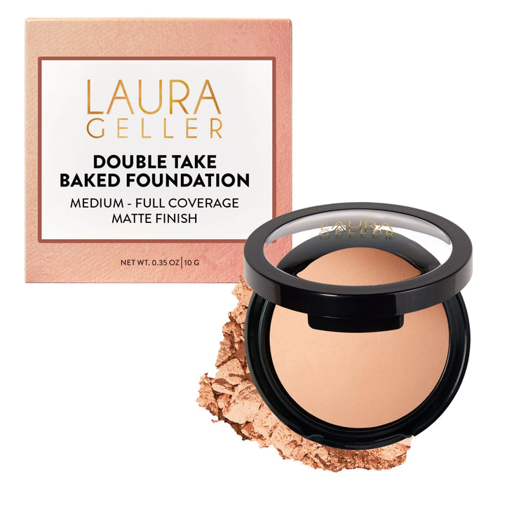 LAURA GELLER NEW YORK compact front view shows elegant packaging and travel-ready benefit