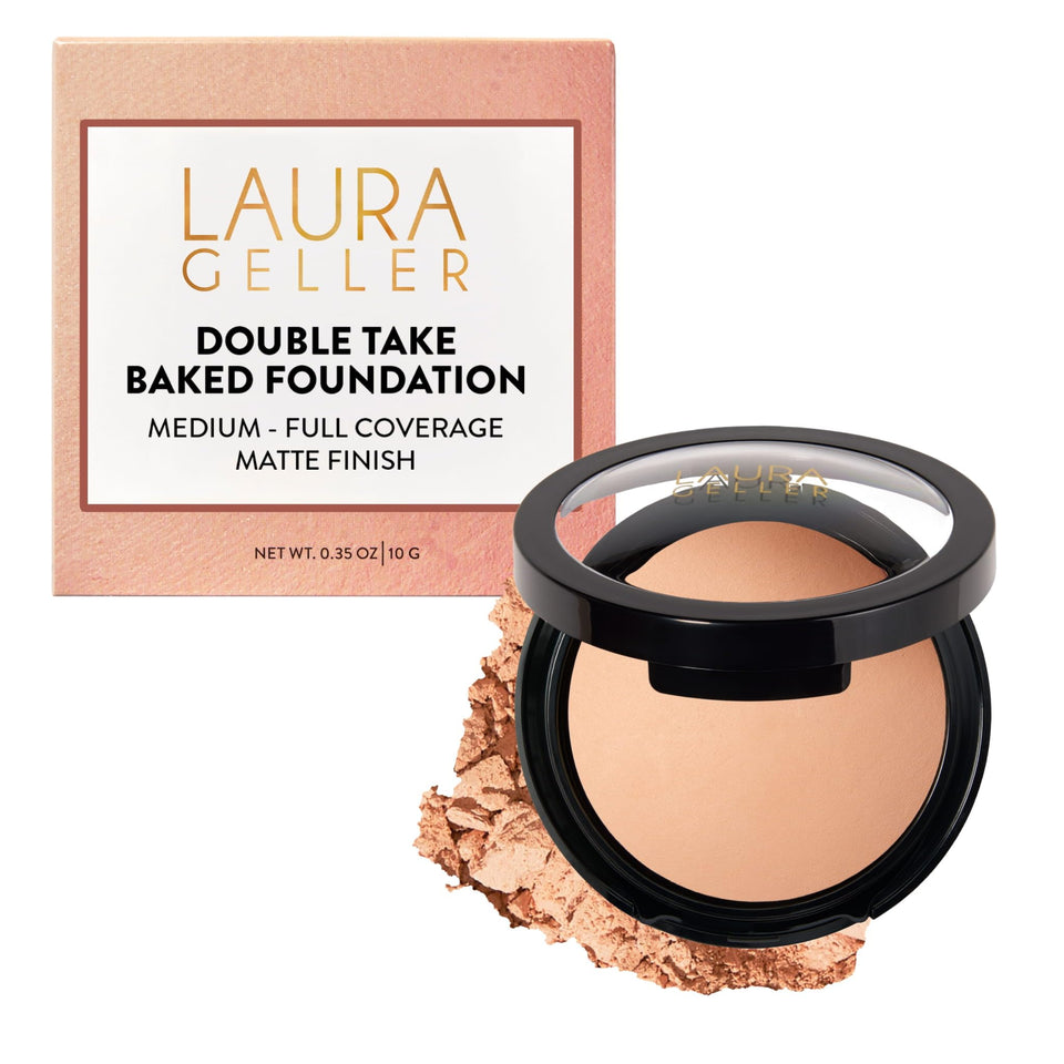 LAURA GELLER NEW YORK compact front view shows elegant packaging and travel-ready benefit