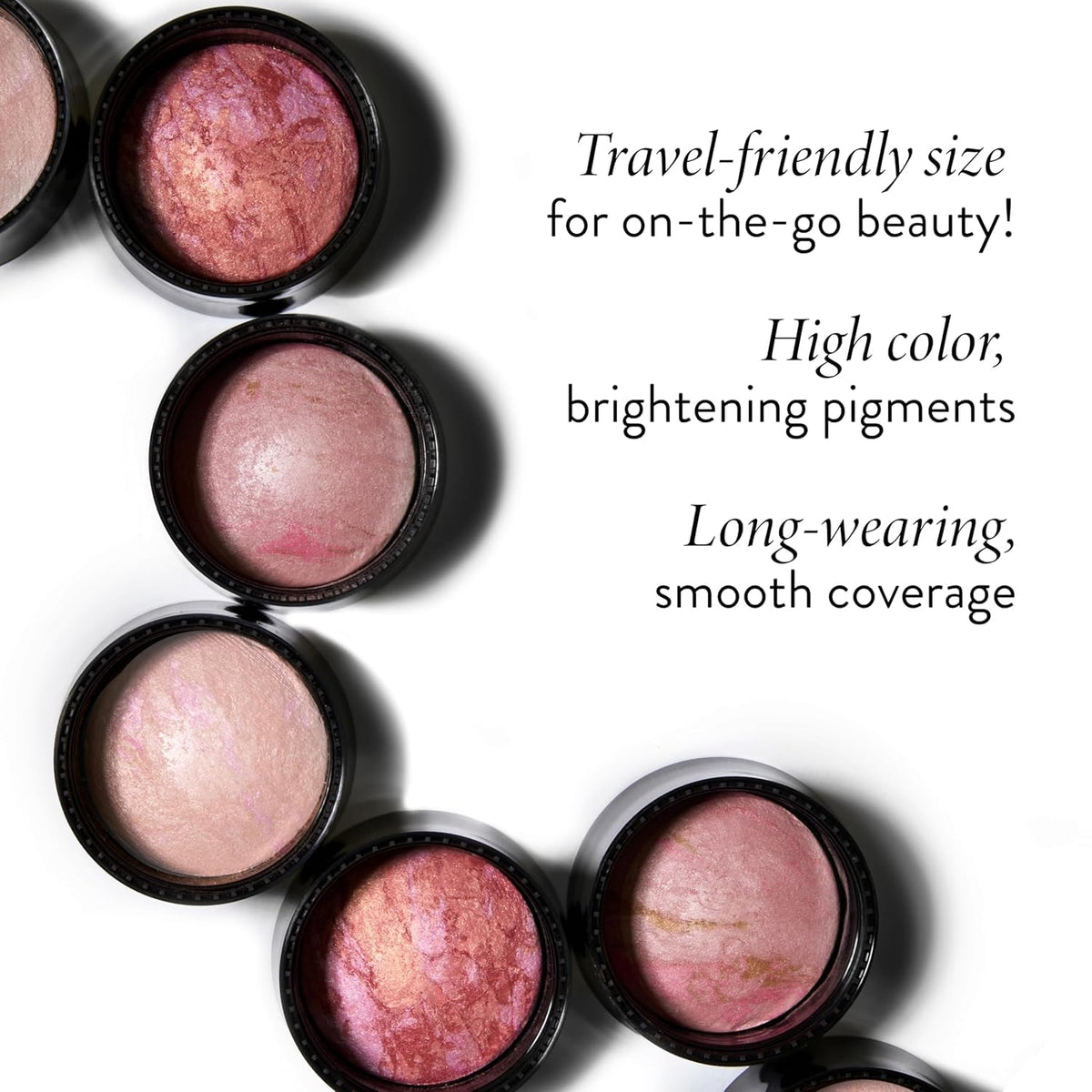 LAURA GELLER NEW YORK close-up of baked blush texture showing fine luminous finish