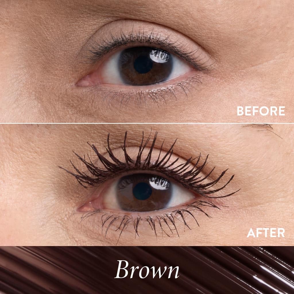 LAURA GELLER NEW YORK mascara being applied to lashes delivering volume and length