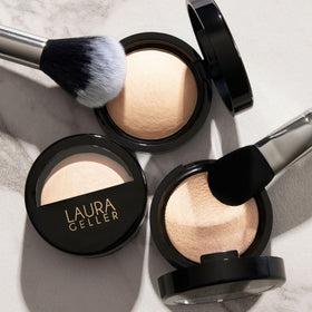 LAURA GELLER NEW YORK highlighted cheekbone application demonstrating natural luminous lift
