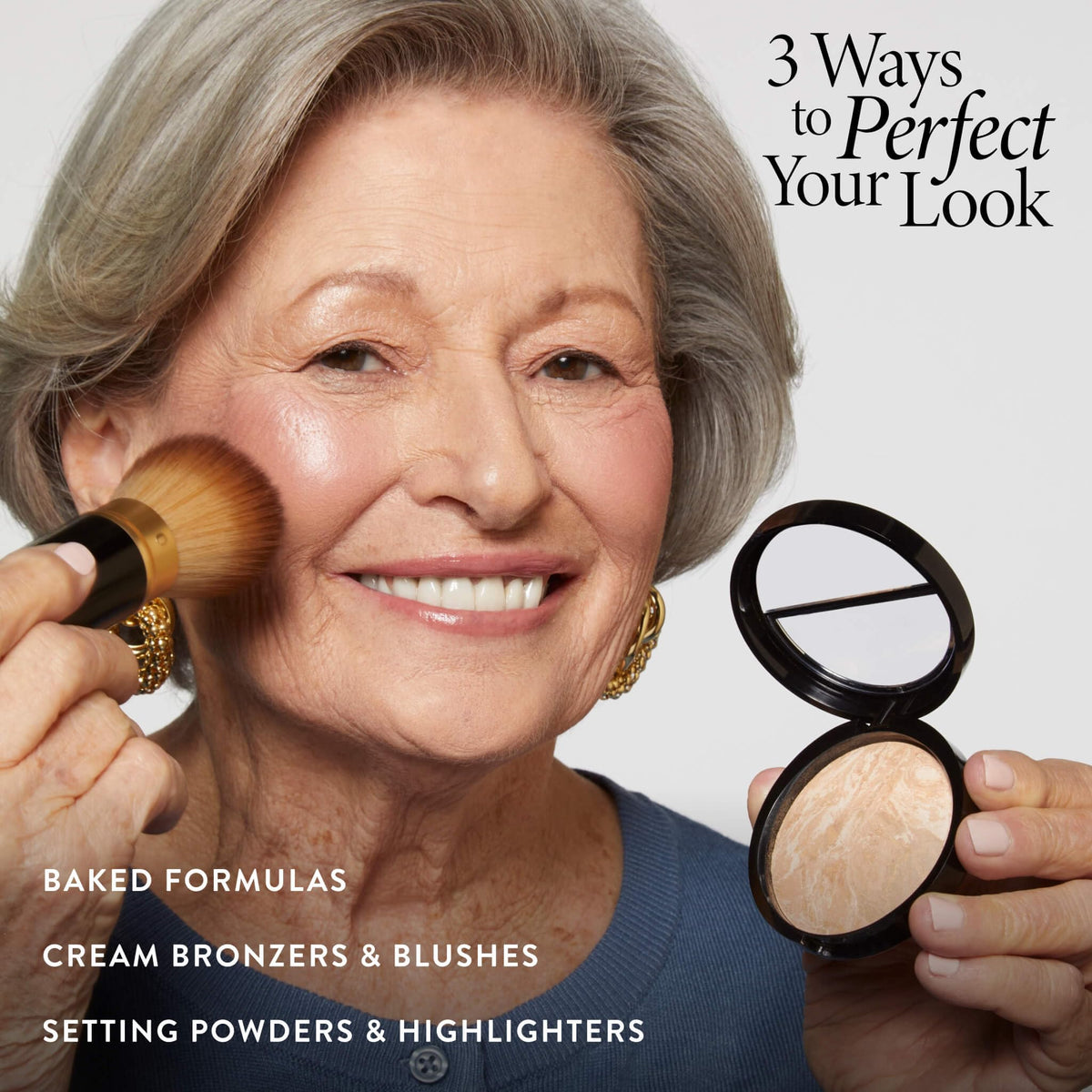 LAURA GELLER NEW YORK retracted versus extended brush showing compact travel size