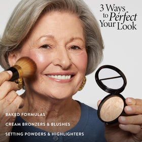 LAURA GELLER NEW YORK retracted versus extended brush showing compact travel size
