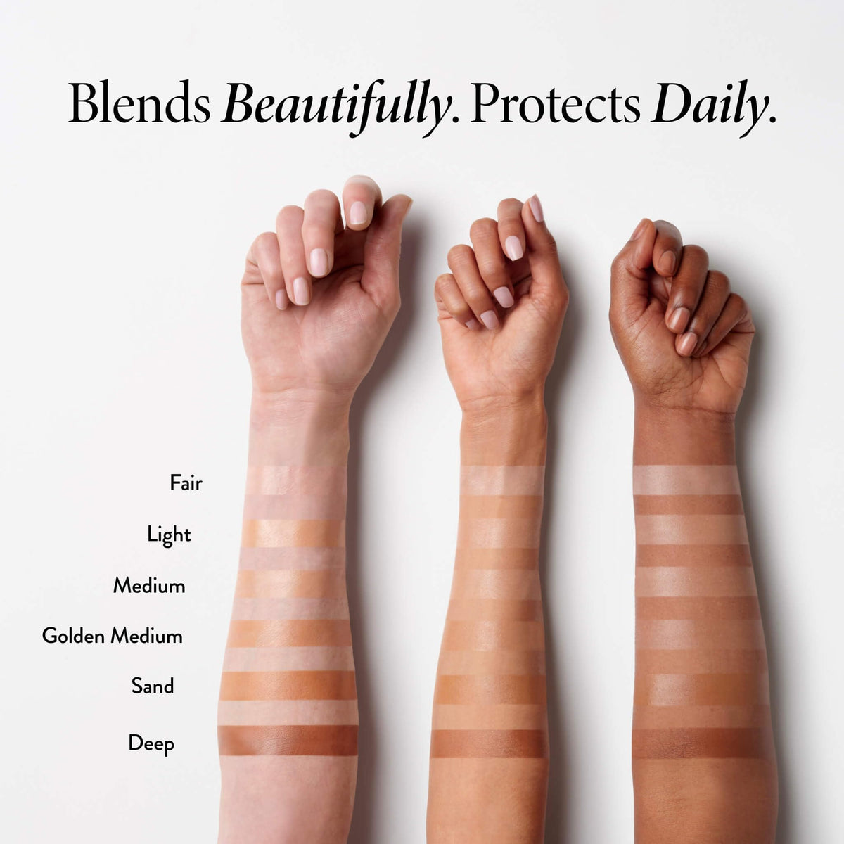 LAURA GELLER NEW YORK shade swatch strip 02 Light shows color match guidance