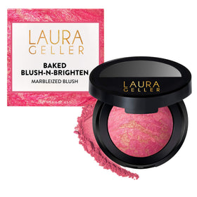LAURA GELLER NEW YORK front compact showing Sunlit Rose shade and packaging benefit