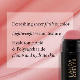 LAURA GELLER NEW YORK blush texture drop on skin showing sheer blendability