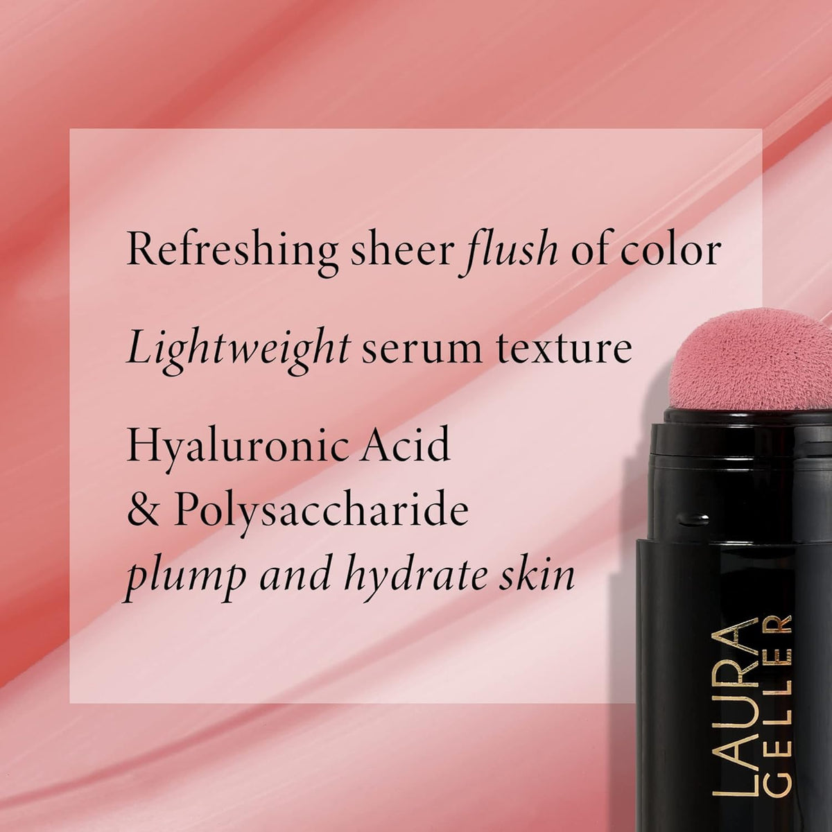 LAURA GELLER NEW YORK texture swatch on skin highlighting sheer, watercolor finish