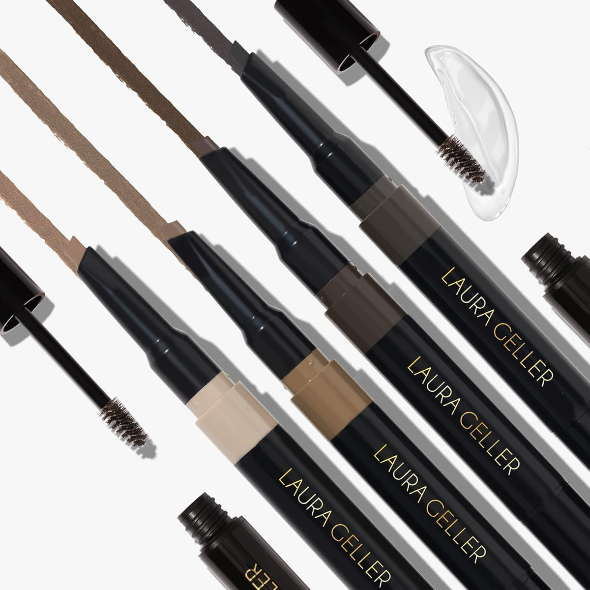 LAURA GELLER dual-ended tool open to reveal pencil tip and setting gel benefit