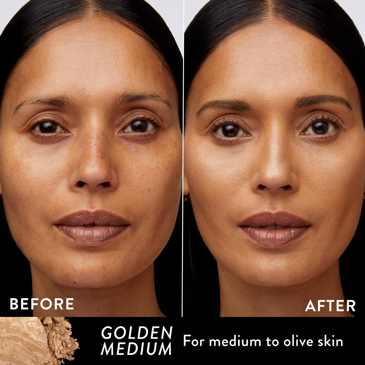 LAURA GELLER open pan revealing marbleized baked powder for subtle radiance