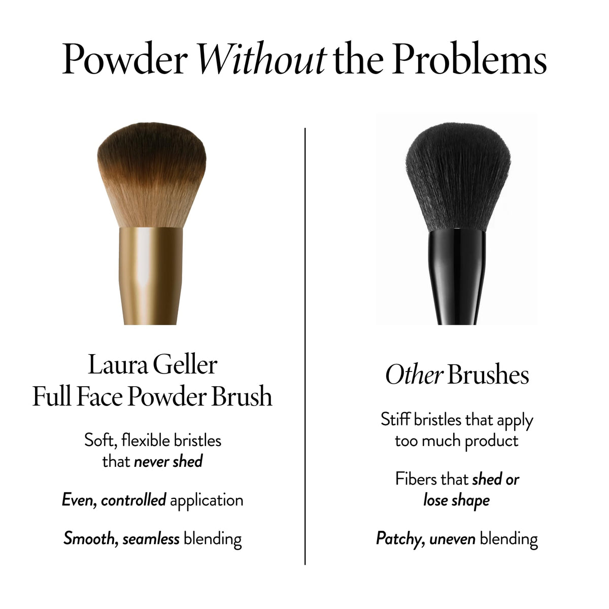 LAURA GELLER brush held in hand to show scale and easy everyday use