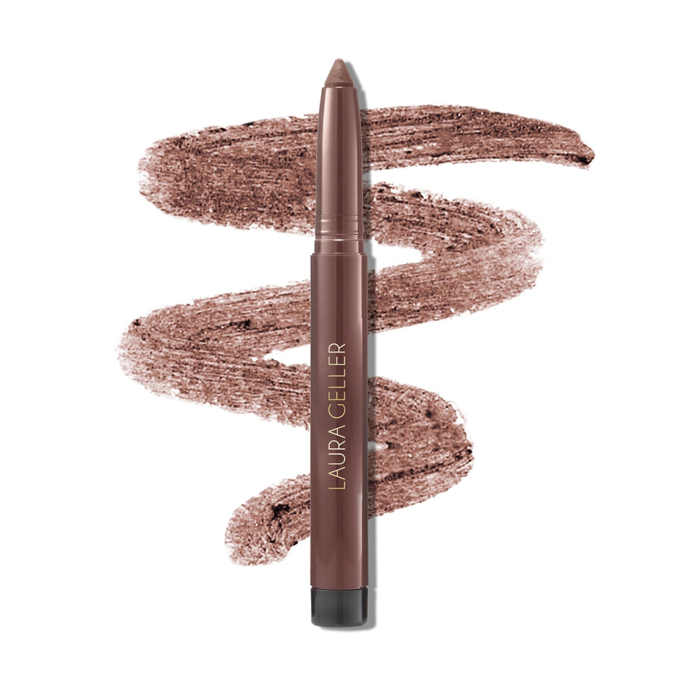 LAURA GELLER NEW YORK pencil front view showing Soft Slate color and chubby design for steady application