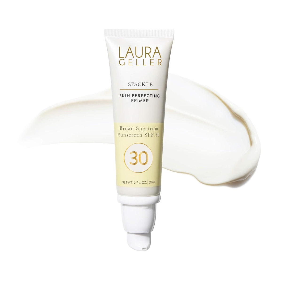 LAURA GELLER jar front view showing sleek packaging and SPF benefit