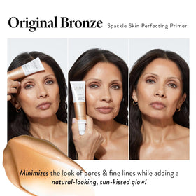 LAURA GELLER primer ingredients flatlay with botanicals showcasing gentle extracts