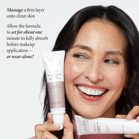LAURA GELLER NEW YORK primer in a makeup bag showing travel-friendly styling