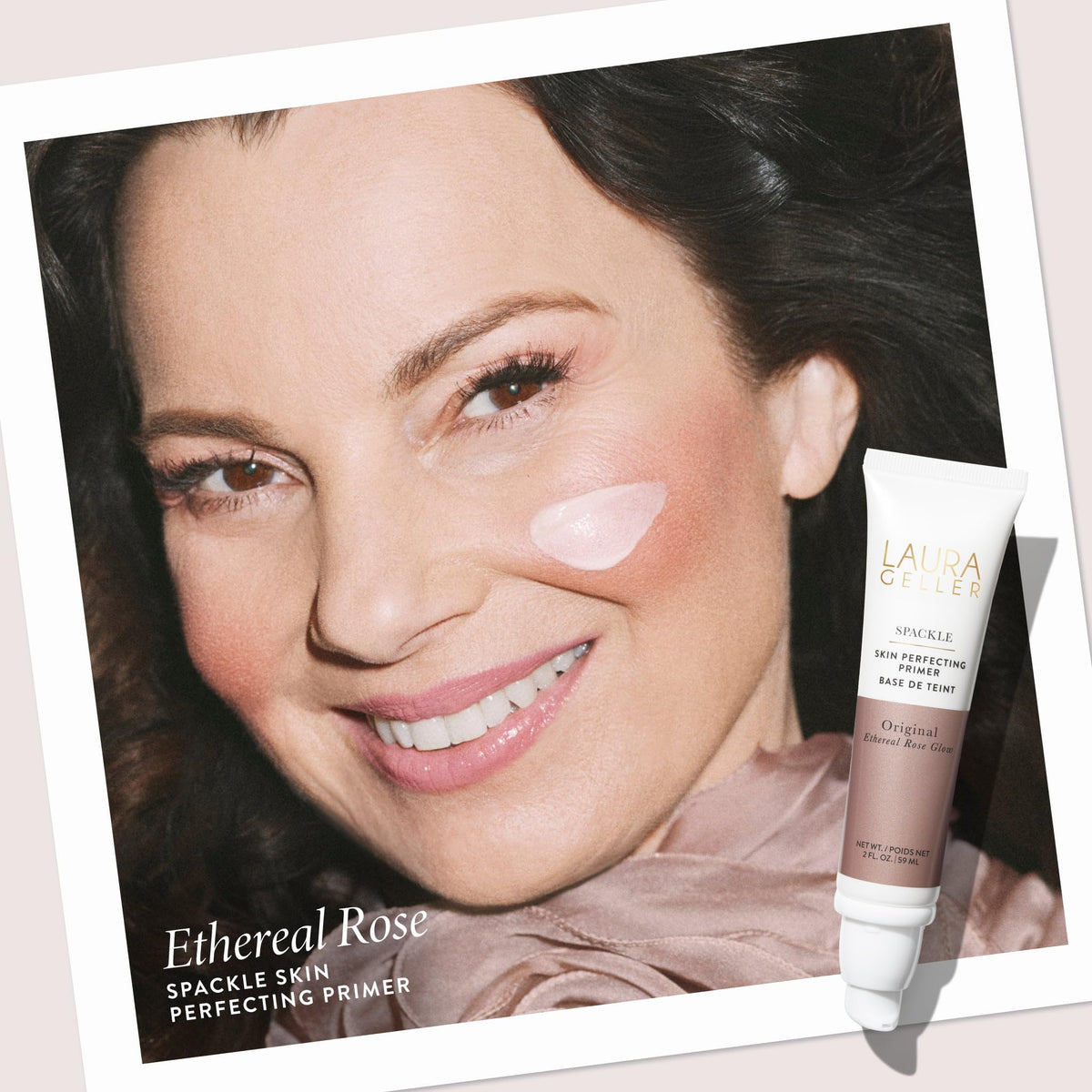 LAURA GELLER NEW YORK pump dispensing primer highlighting convenient controlled application