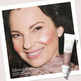 LAURA GELLER NEW YORK pump dispensing primer highlighting convenient controlled application