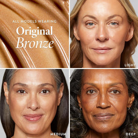 LAURA GELLER primer texture swirl demonstrating smooth, blendable bronze finish