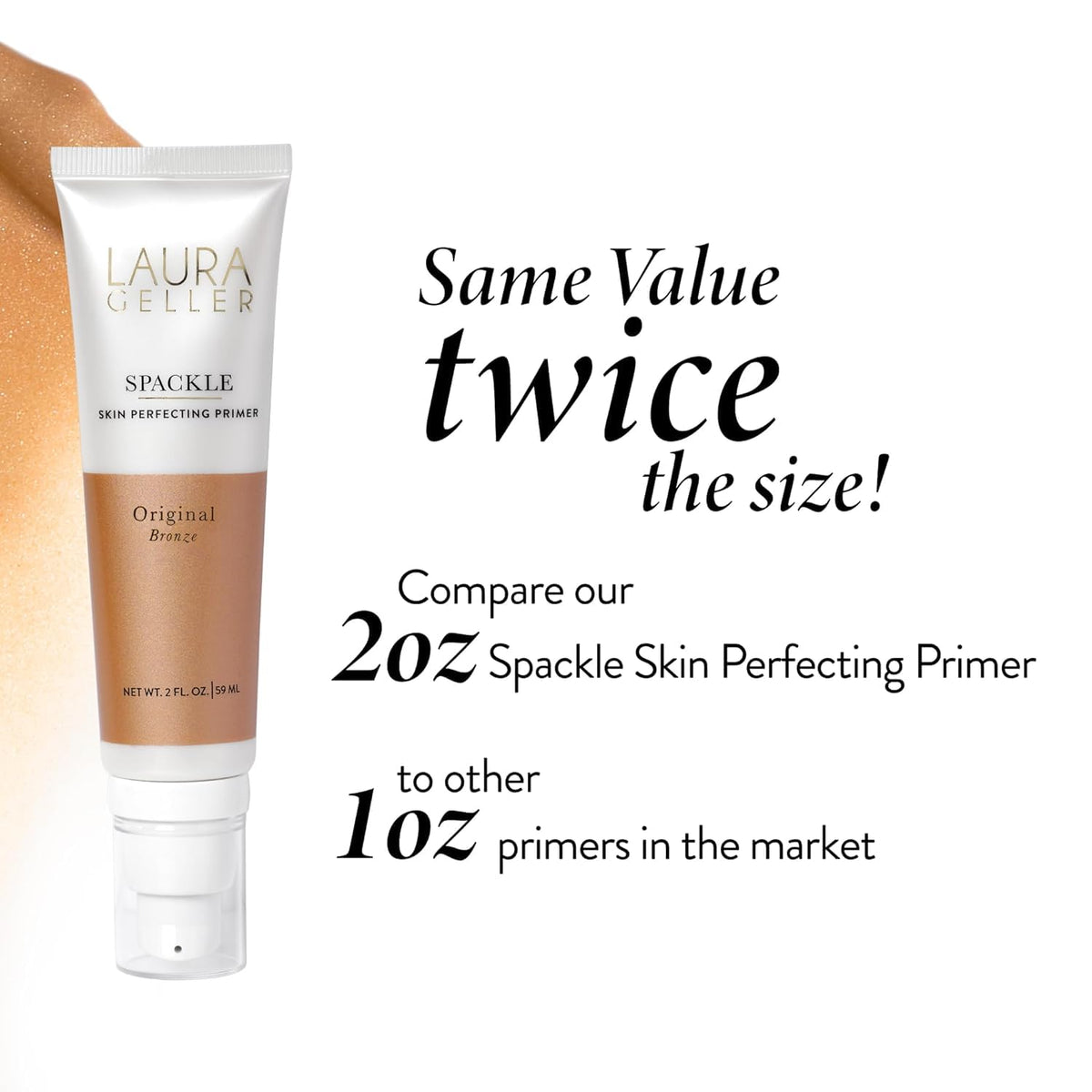 LAURA GELLER primer layered with foundation showing improved makeup finish