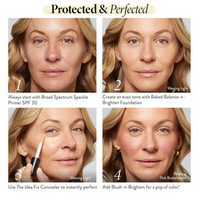 LAURA GELLER primer next to foundation showing layering compatibility