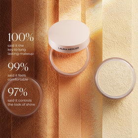 Laura Mercier side-by-side before and after tone-up, shows brightening effect