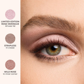 Laura Mercier blended lid look in natural light highlighting even finish and wearable shimmer