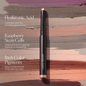 Laura Mercier packaging label close-up showing ingredient callouts and clarity benefit