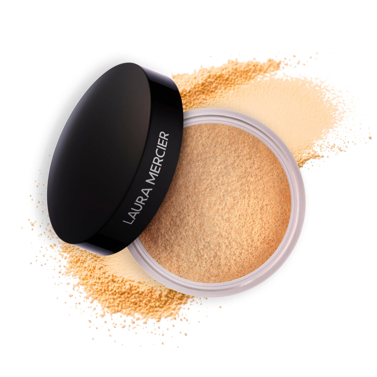 Laura Mercier front jar shot showing sleek packaging and product clarity