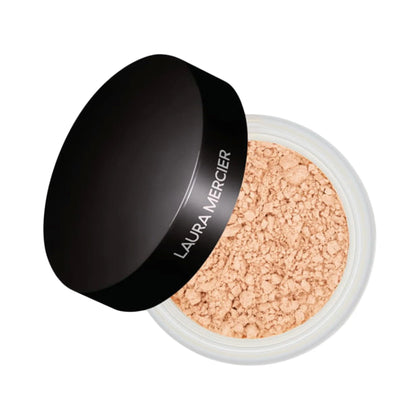 Laura Mercier front packaging showing jar and logo, highlighting reliable finish
