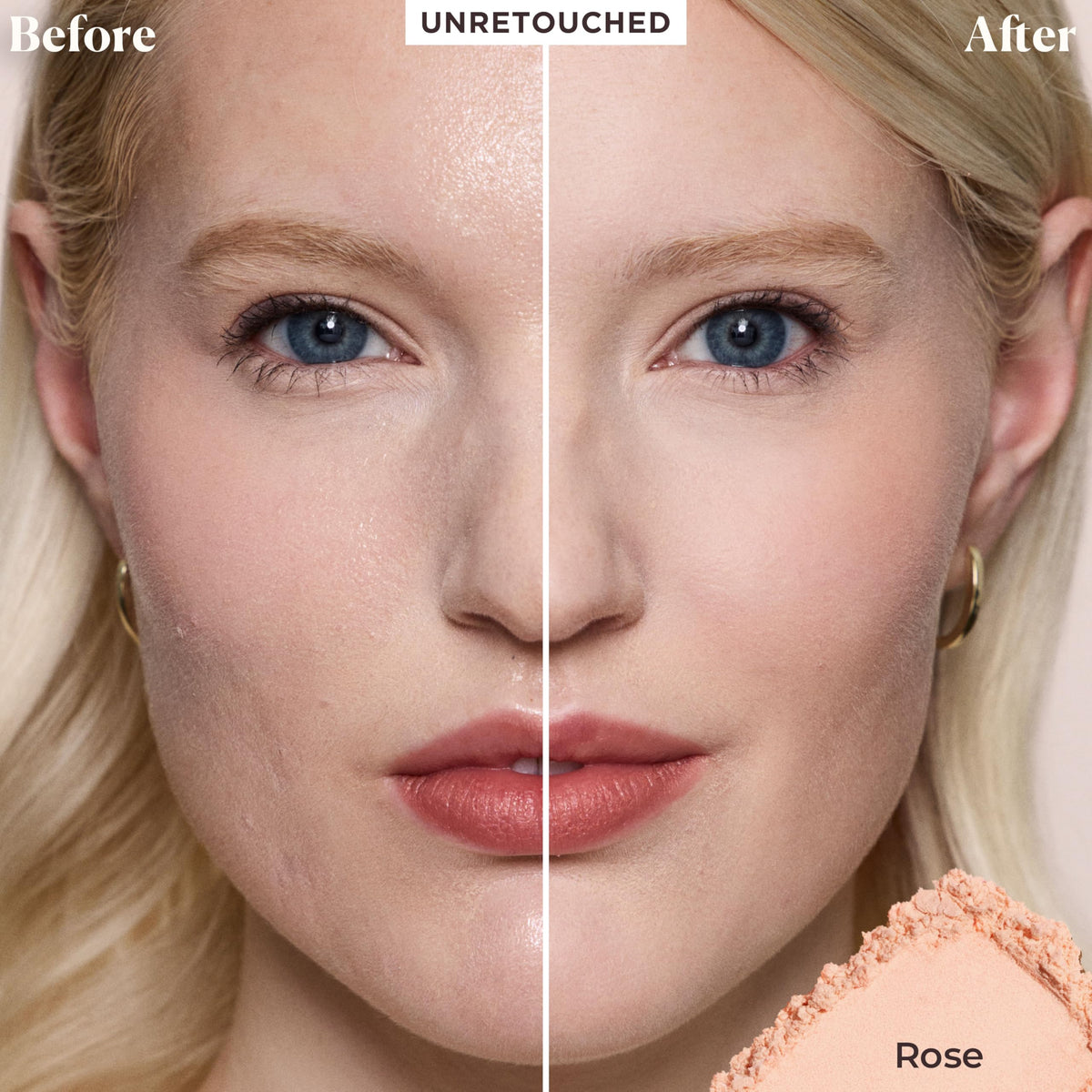 Laura Mercier open jar close-up of ultra-fine powder texture, blurs imperfections