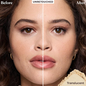 Laura Mercier open sifter close-up highlighting easy controlled dispensing benefit