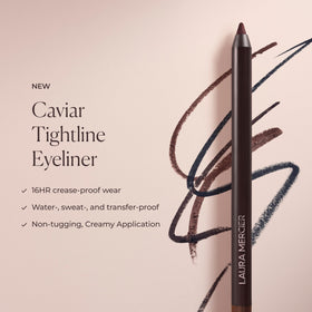 Laura Mercier packaging label detail showing brand and formula information benefit