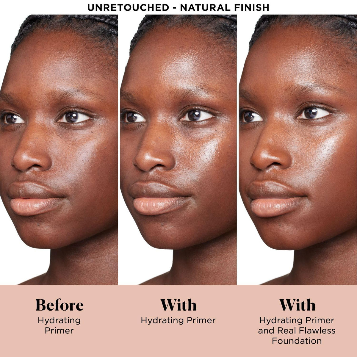 Laura Mercier pump and cap detail highlighting easy dispensing benefit