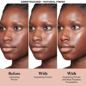 Laura Mercier pump and cap detail highlighting easy dispensing benefit