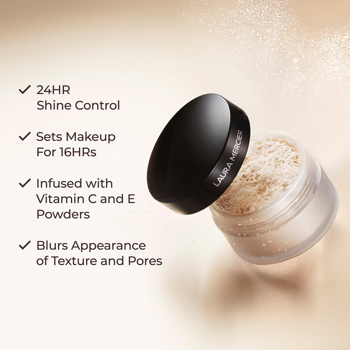 Laura Mercier close-up of powder texture showing silky, blurring finish