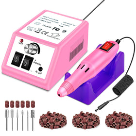 LAVAED front view of compact kit showing pink drill and accessories for convenience