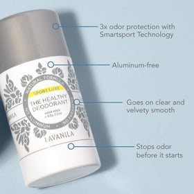 Lavanila open cap and exposed stick showing easy application benefit