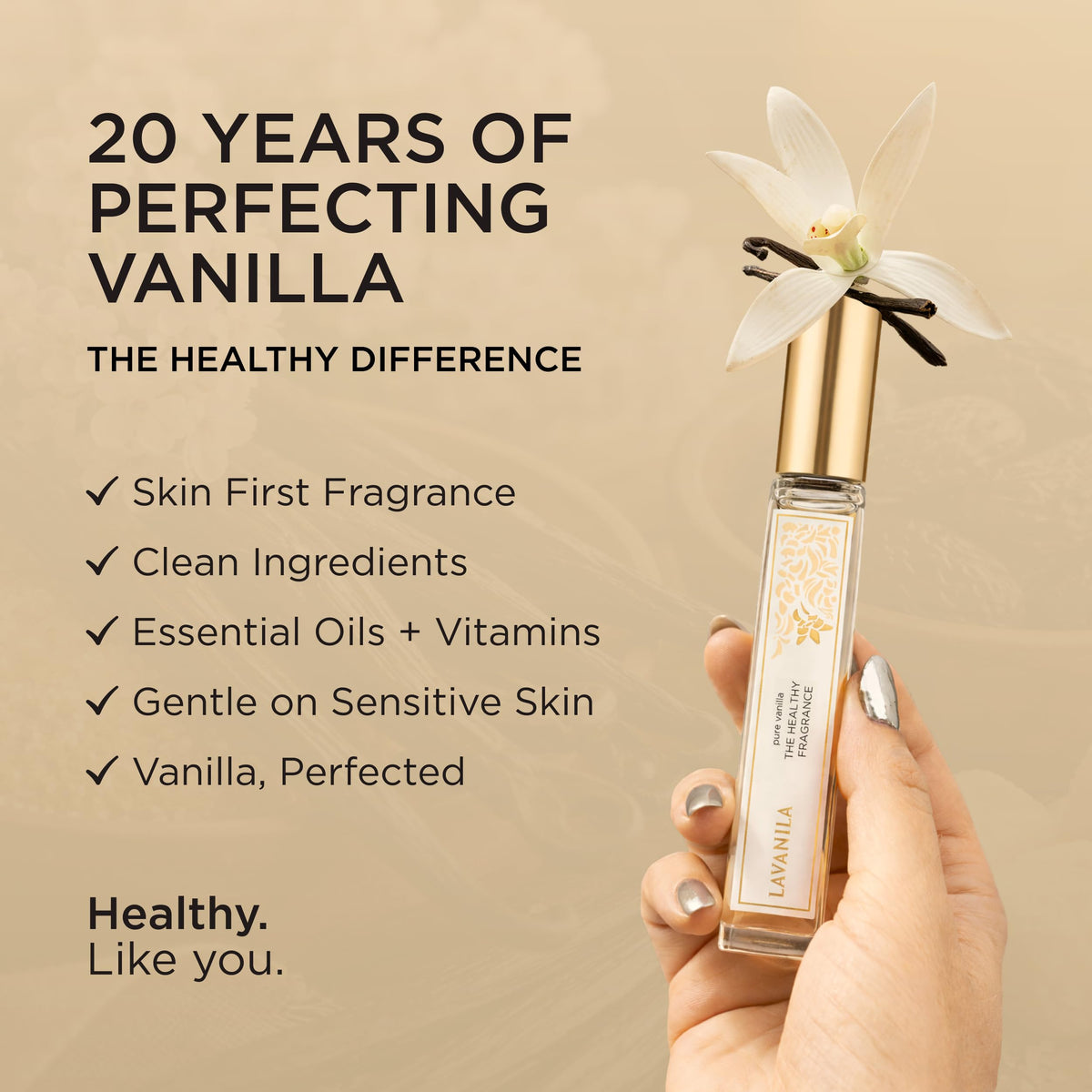 Lavanila travel roller beside coin showing scale and convenient pocket size