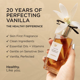 LAVANILA spray in hand demonstrating easy application and long-lasting effect